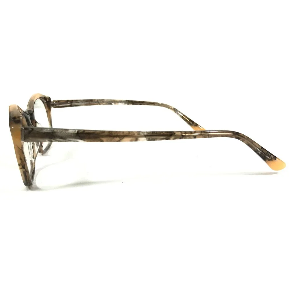 Takumi Eyeglasses Frames TK1145 10 Brown Yellow Marble Horn Geometric 52-19-140